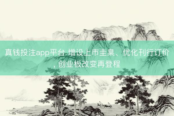真钱投注app平台 增设上市圭臬、优化刊行订价， 创业板改变再登程