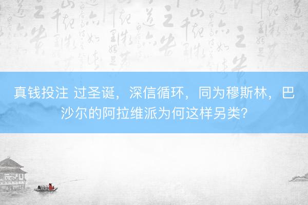 真钱投注 过圣诞，深信循环，同为穆斯林，巴沙尔的阿拉维派为何这样另类？